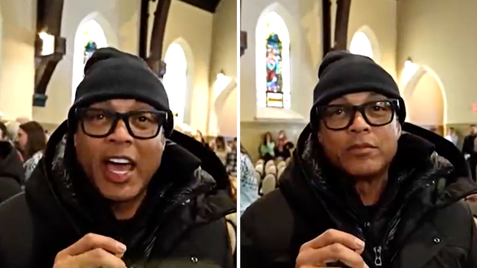 Don Lemon in a church in Minneapolis, Minnesota