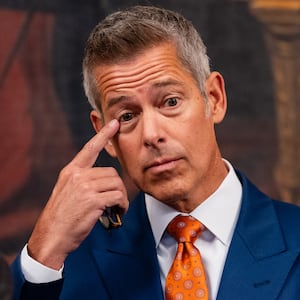 U.S. Secretary of Transportation Sean Duffy gestures during a press conference on air traffic controller pay and the government shutdown at the U.S. Capitol on October 23, 2025 in Washington, DC. The shutdown enters its fourth week, becoming the second longest government shutdown in history.