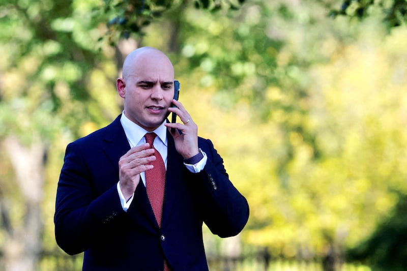 FILE PHOTO: White House Deputy Chief of Staff James Blair walks to White House in Washington, D.C., U.S., September 3, 2025.   REUTERS/Brian Snyder/File Photo