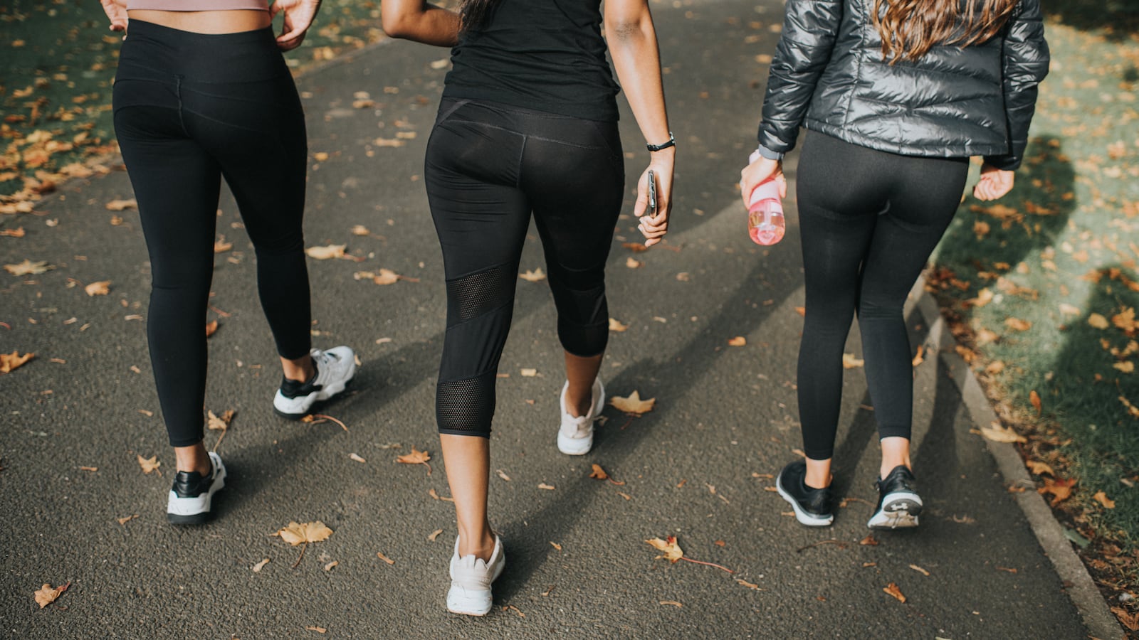 Three women in leggings.