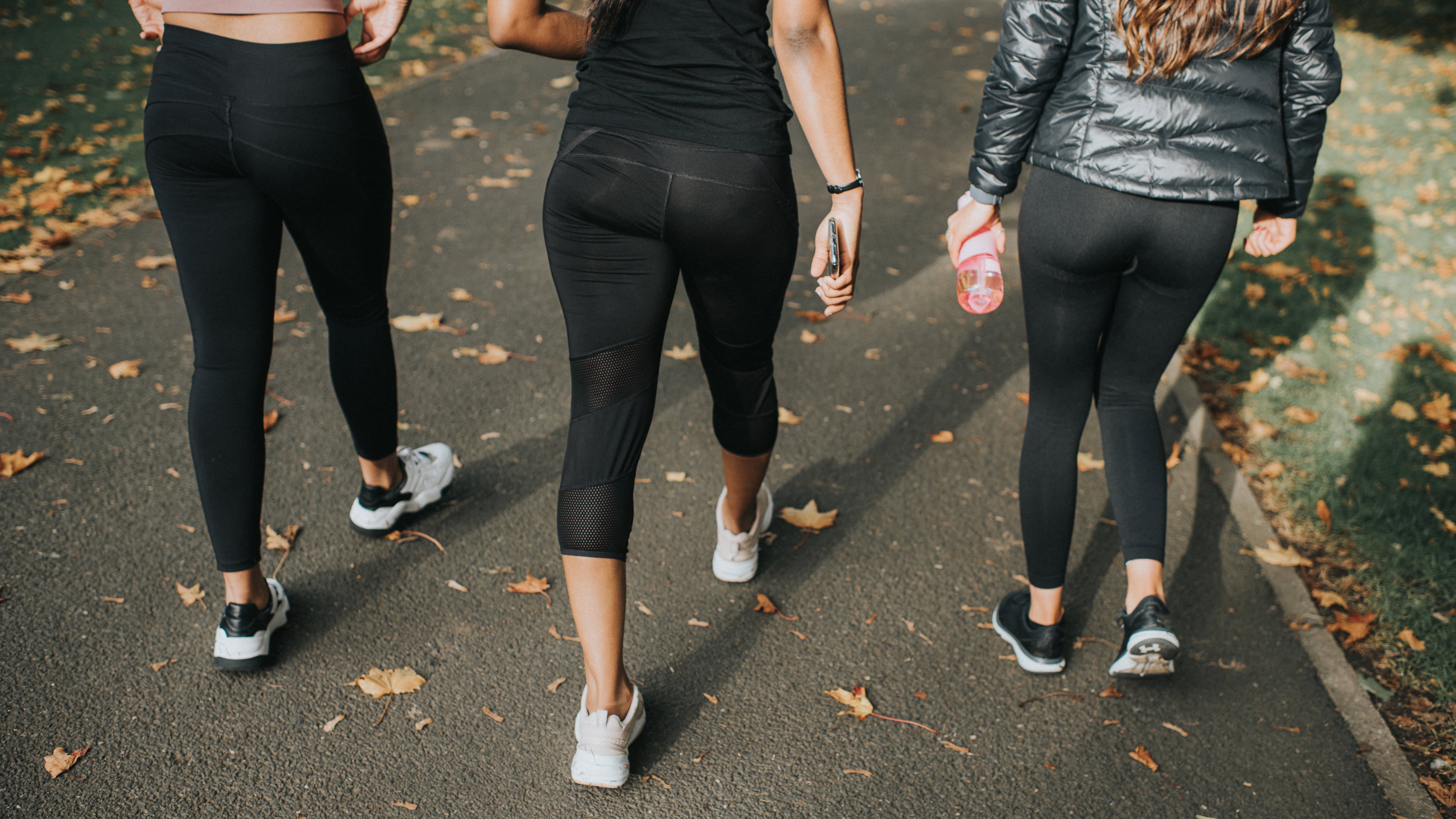 Three women in leggings.