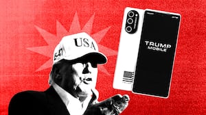 Donald Trump and a Trump Mobile phone