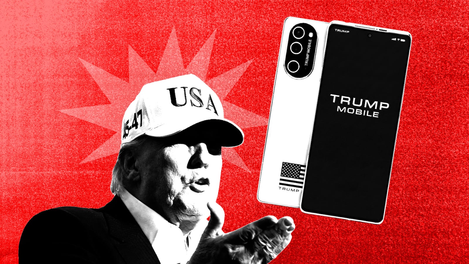Donald Trump and a Trump Mobile phone