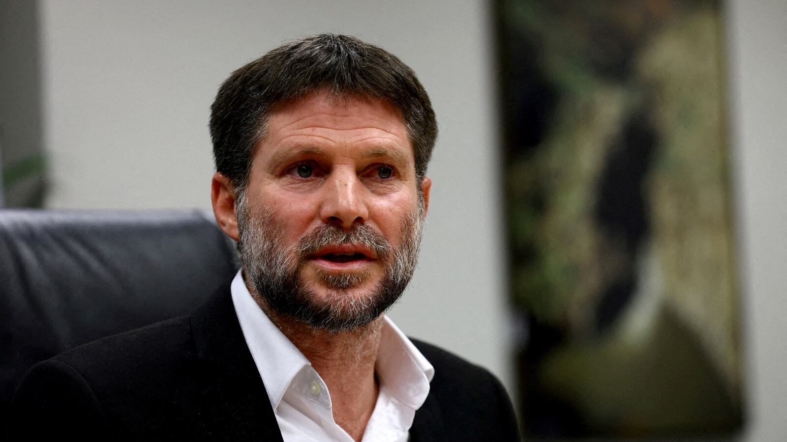 Israeli Finance Minister Bezalel Smotrich speaks at a news conference in Jerusalem, Israel, Jan. 8, 2023.