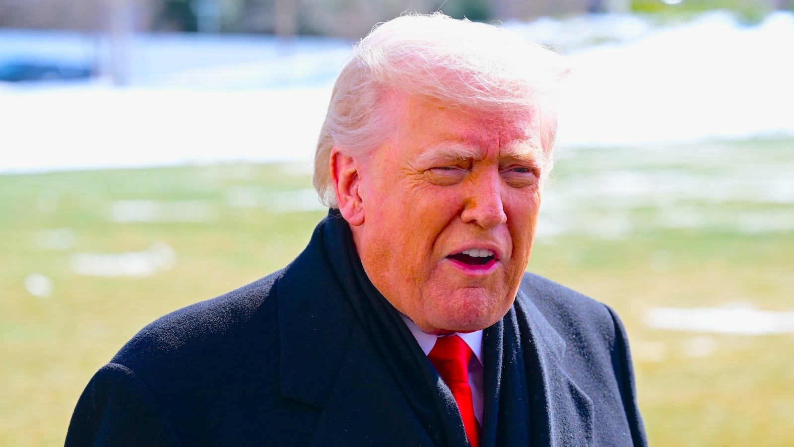 President Donald Trump speaks to reporters before departing the White House in Washington, United States, on January 27, 2026.