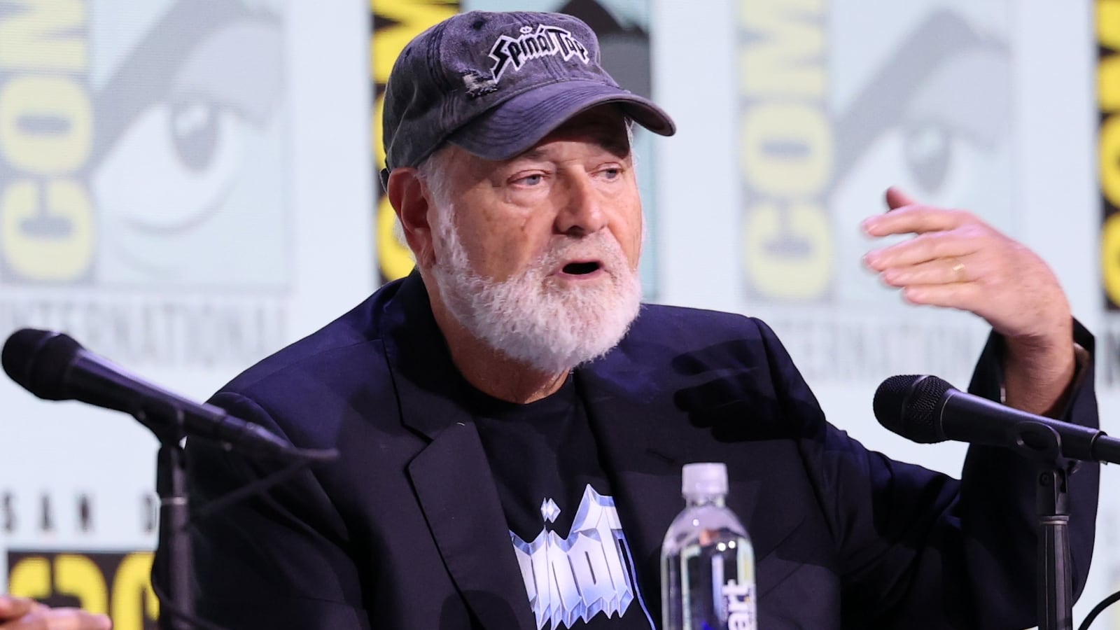 SAN DIEGO, CALIFORNIA - JULY 24: Rob Reiner speaks onstage at Collider's Directors On Directing Panel during 2025 Comic-Con International: San Diego at San Diego Convention Center on July 24, 2025 in San Diego, California. (Photo by Amy Sussman/Getty Images)