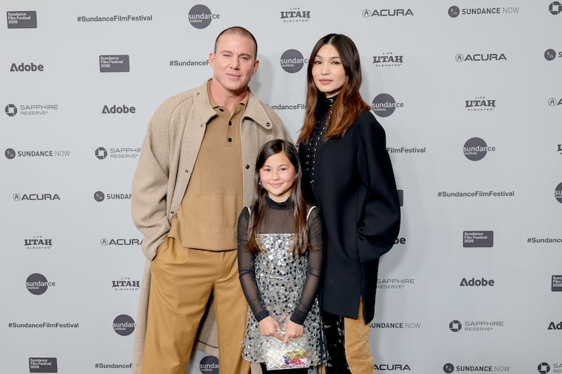 Channing Tatum, Mason Reeves, and Gemma Chan attend the "Josephine" Premiere during the 2026 Sundance Film Festival at Eccles Center Theater on January 23, 2026 in Park City, Utah. (Photo by Neilson Barnard/Getty Images)