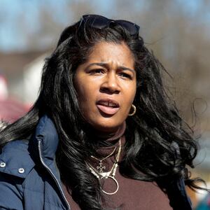 Michigan Republican Party Chairperson Kristina Karamo in Romulus, Michigan, Feb. 26, 2023.  