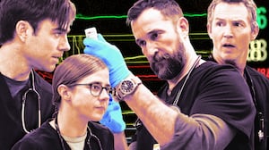 A photo illustration for the season 2 finale of The Pitt.