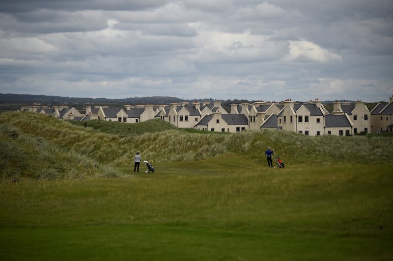 People play golf on U.S. President Donald Trump's Doonbeg Golf course ahead of his visit to the County Clare village of Doonbeg, Ireland, May 28, 2019. Picture taken May 28, 2019. REUTERS/Clodagh Kilcoyne