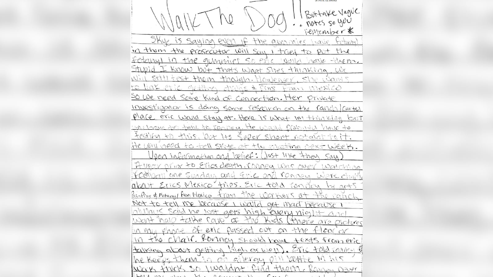 Kouri Richins’ letter to her mother that was found in her jail cell.