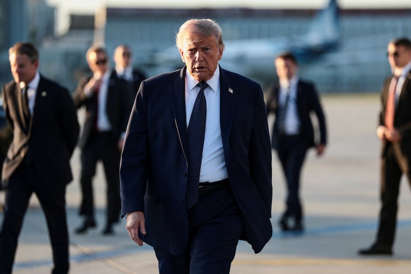 U.S. President Donald Trump arrives at Paris Orly airport, following the G7 Summit, in Orly, France, June 17, 2026.