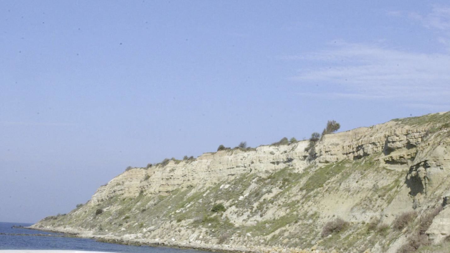 the cliffs and the beach where the British soldiers died 90 years ago in the Gallipoli peninsula