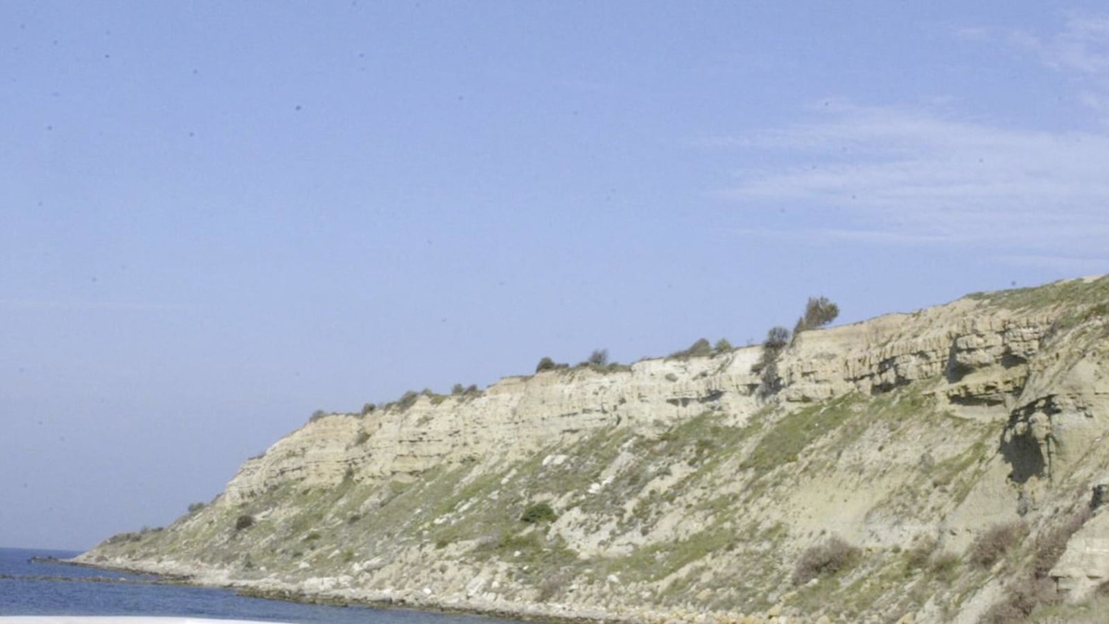 the cliffs and the beach where the British soldiers died 90 years ago in the Gallipoli peninsula