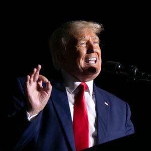 Donald Trump speaks at a Save America Rally at the Aero Center Wilmington in September 2022.