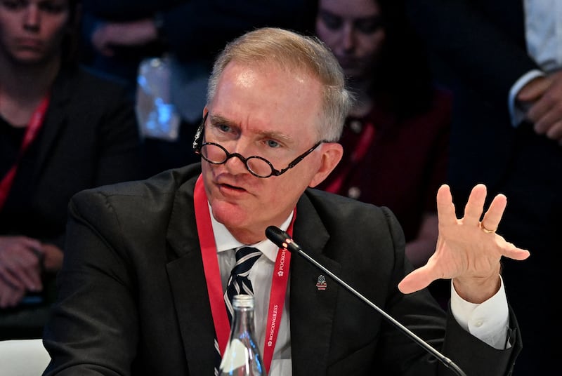 Rodney Mims Cook Jr, chairman of the US Commission of Fine Arts, attends the St. Petersburg International Economic Forum (SPIEF) in Saint Petersburg on June 4, 2026. (Photo by Olga MALTSEVA / AFP via Getty Images)
