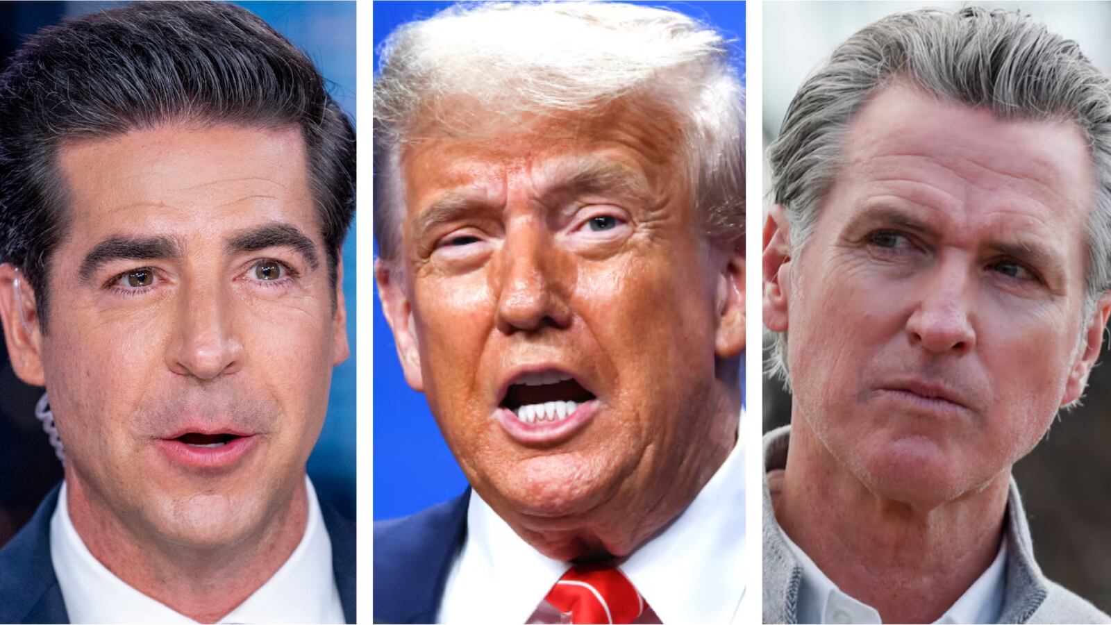 Jesse Watters, Donald Trump, Gavin Newsom