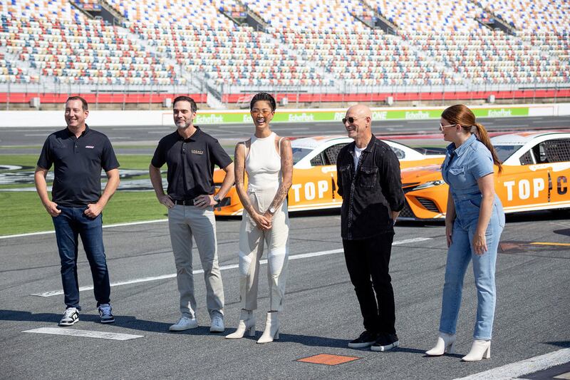 Kyle Busch, Jimmie Johnson, Kristen Kish, Tom Colicchio, Gail Simmons