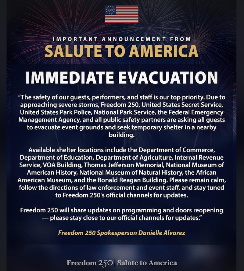 Evacuation order.