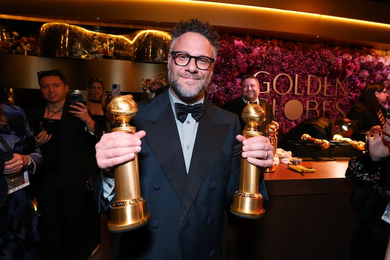 Seth Rogen at the 83rd Annual Golden Globes held at The Beverly Hilton on January 11, 2026 in Beverly Hills, California.