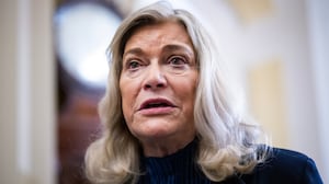 UNITED STATES - MAY 20: Sen. Cynthia Lummis, R-Wyo., talks with reporters after the senate luncheons in the U.S. Capitol on Tuesday, May 20, 2025. (Tom Williams/CQ-Roll Call, Inc via Getty Images)