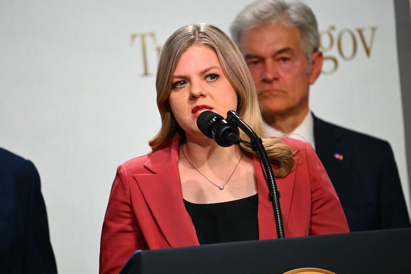 Director of Center for a Healthy America at America First Policy Institute Heidi Overton speaks during a healthcare affordability event in the South Court Auditorium of The White House in Washington, DC, on May 18, 2026. (Photo by Kent NISHIMURA / AFP via Getty Images)