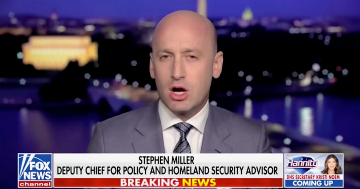 Stephen Miller schreit über das amerikanische ‚Tötungsfeld‘ in einer ...