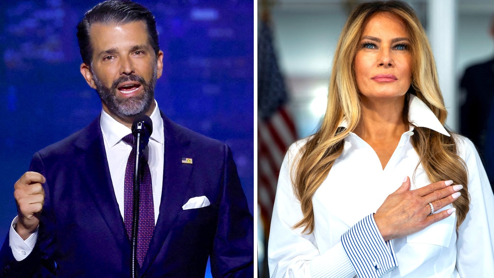 Donald Trump Jr. and Melania Trump.