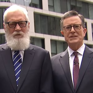 David Letterman and Stephen Colbert
