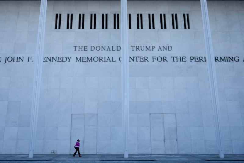 A view of the Kennedy Center in Washington, DC, on February 2, 2026, after President Donald Trump announced that he is closing the arts complex for two years for a thorough renovation.