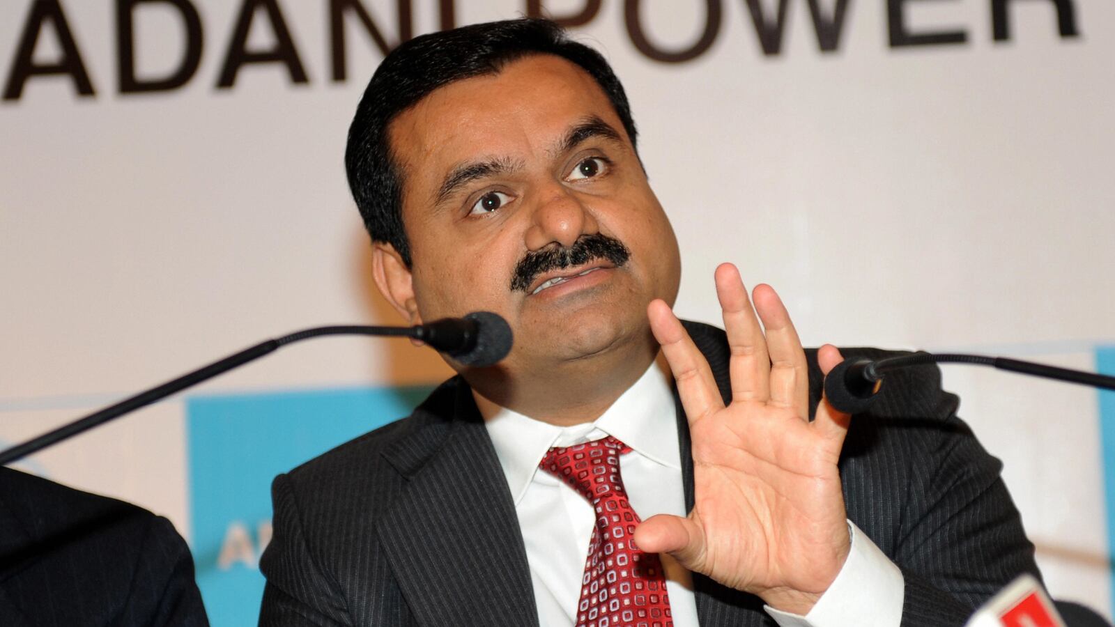 Adani Group Chairman, Gautam Adani addresses the media in Ahmedabad on July 21, 2009.