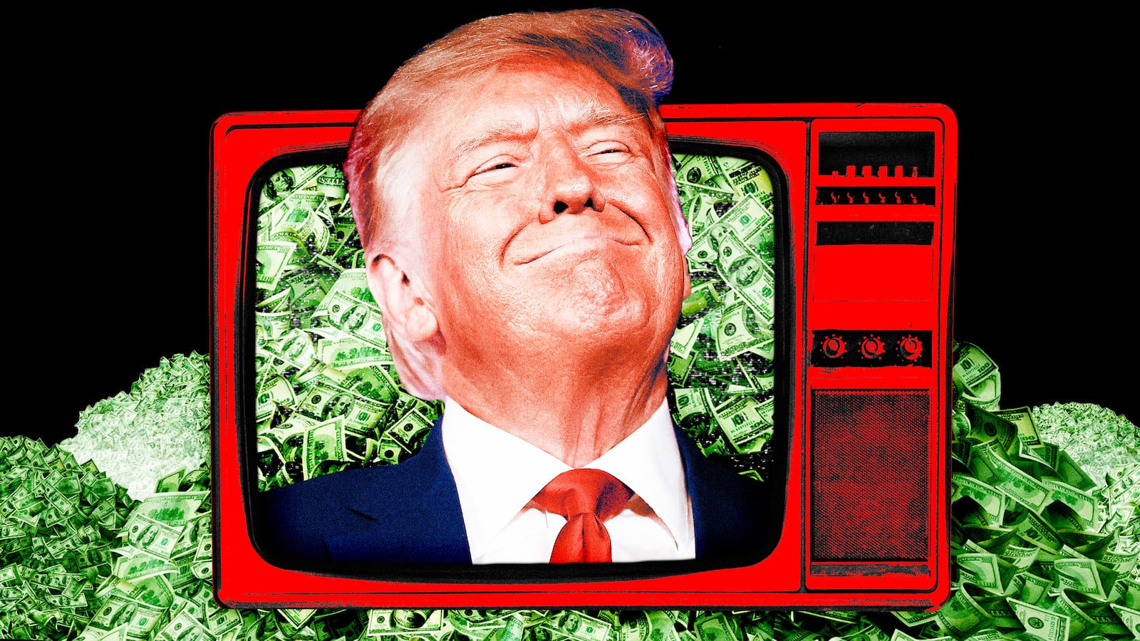 A photo illustration of Donald Trump.