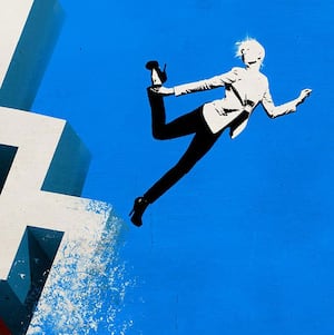 Joanna Coles on a blue background