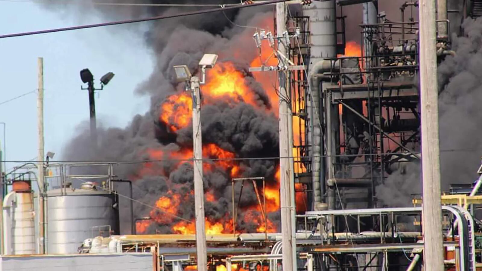Fire at a plastic resin plant in Brunswick, Georgia.