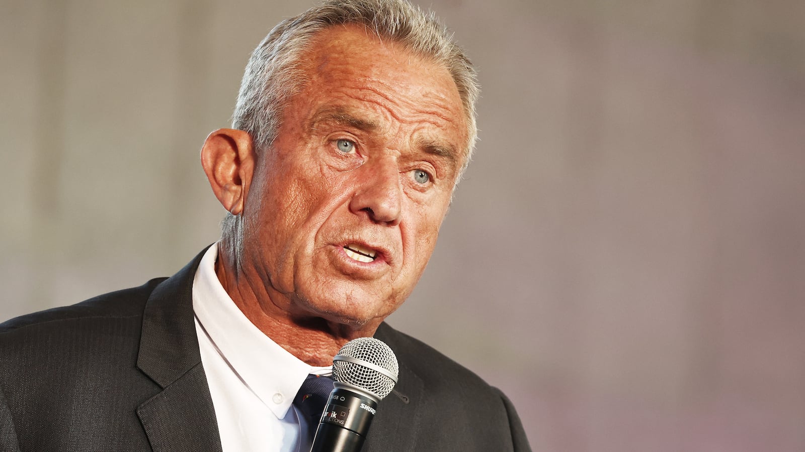 LOS ANGELES, CALIFORNIA - MARCH 30: Independent presidential candidate Robert F. Kennedy Jr. speaks at a Cesar Chavez Day event at Union Station on March 30, 2024 in Los Angeles, California. The 70-year-old candidate is pushing Latino outreach in a long shot Independent bid in the 2024 presidential race. (Photo by Mario Tama/Getty Images)
