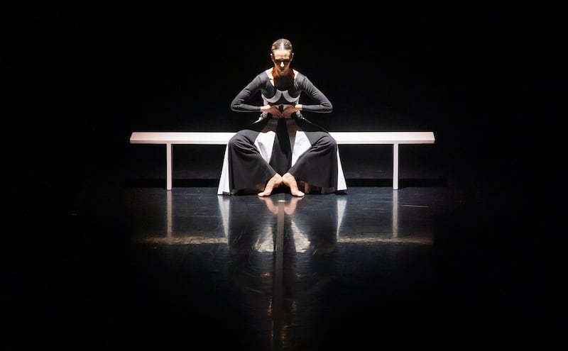 Amy Thake performs an excerpt from Martha Graham's 1937 solo Deep Song, one of two contemporary ballets from Modern Milestones, the new programme from Yorke Dance Project, in advance of its world premiere on 15 November at Stanley and Audrey Burton Theatre, Leeds. Picture date: Thursday November 13, 2025. (Photo by Danny Lawson/PA Images via Getty Images)