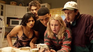 FX's Adults -- Ep. 204 -- Pictured: (l-r) Amita Rao as Issa, Jack Innanen as Paul Baker, Owen Thiele as Anton, Lucy Freyer as Billie,  Malik Elassal as Samir.. CR: Michael Gibson/FX