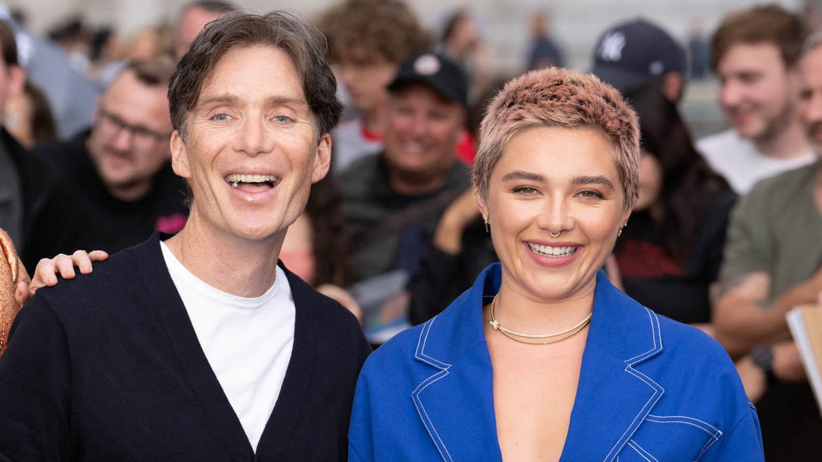 Cillian Murphy and Florence Pugh attend a photo call for “Oppenheimer” in London, July 12, 2023.