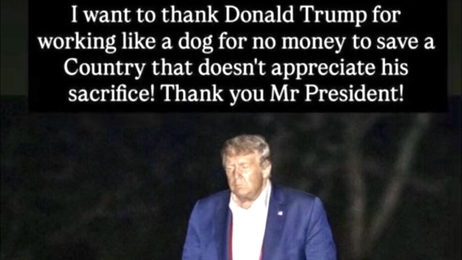 The meme shared by Donald Trump, which is at odds with reality.