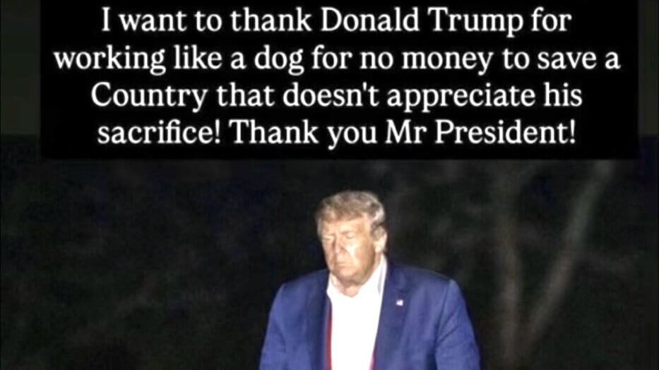 The meme shared by Donald Trump, which is at odds with reality.