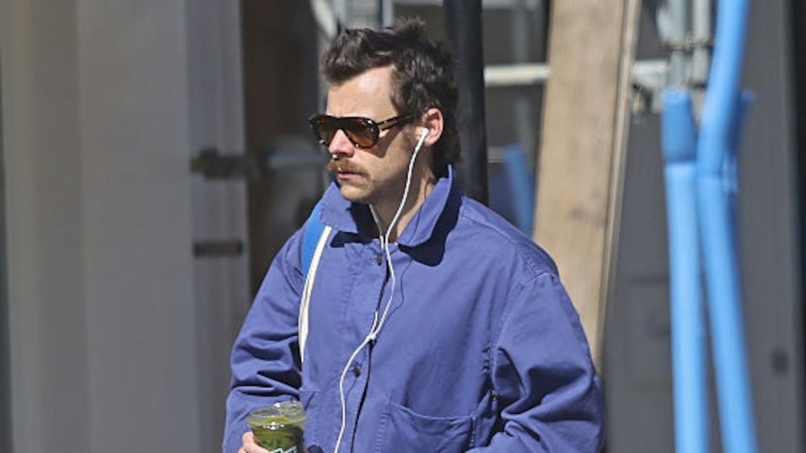 LONDON, ENGLAND - APRIL 02: Harry Styles in Mayfair on April 02, 2025 in London, England. (Photo by Neil Mockford/GC Images)