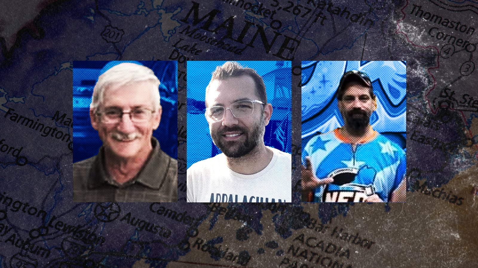 A photo illustration of victims from Lewiston, Maine, mass shooting.