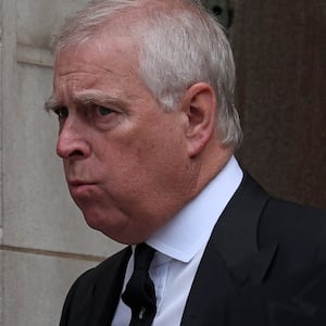 Britain's Prince Andrew, Duke of York (L) and Britain's King Charles III leave following a Requiem Mass, a Catholic funeral service, for the late Katharine, Duchess of Kent, at Westminster Cathedral in London on September 16, 2025.