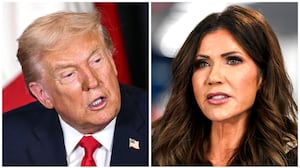 Donald Trump and Kristi Noem.