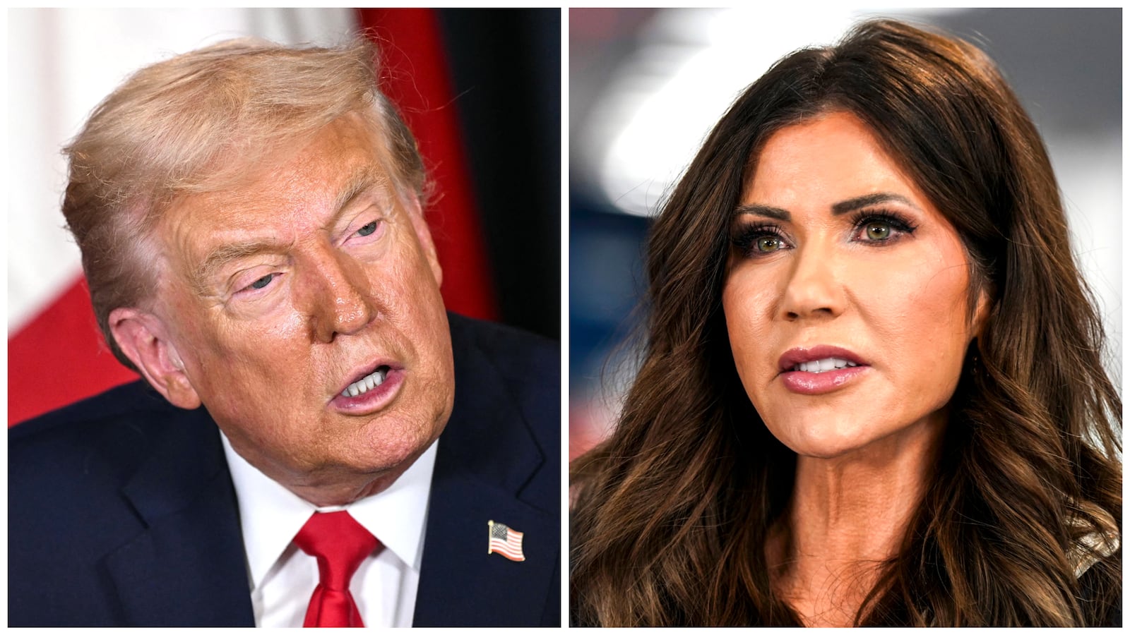 Donald Trump and Kristi Noem.