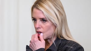 US Attorney General Pam Bondi (R) speaks with the Deputy Attorney General Todd Blanche following a ceremony with President Donald Trump and the Florida Panthers of the National Hockey League, winners of the 2025 Stanley Cup, in the East Room of the White House in Washington, DC on January 15, 2026.