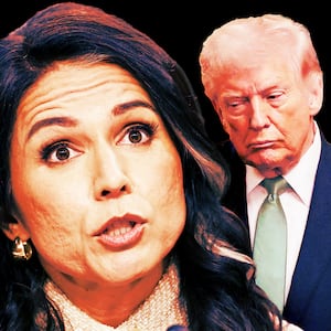 Tulsi Gabbard and Donald Trump.
