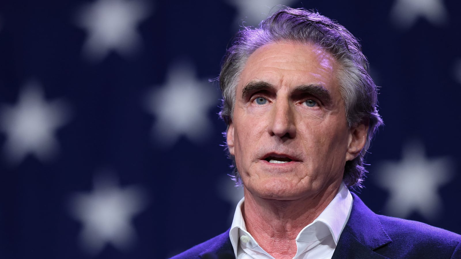 North Dakota Governor and Republican presidential candidate Doug Burgum speaks at the Republican Party of Iowa's Lincoln Day Dinner in Des Moines, Iowa, U.S., July 28, 2023.