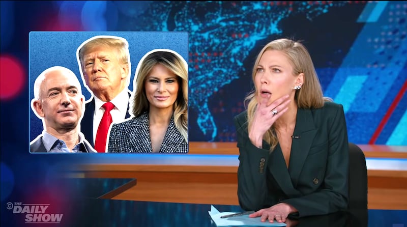 The Daily Show, Desi Lydic wonders if Melania's movie was a bribe from Amazon.