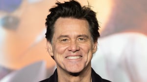 Carrey attends the "Sonic The Hedgehog 3" UK Premiere, smiles for a photo